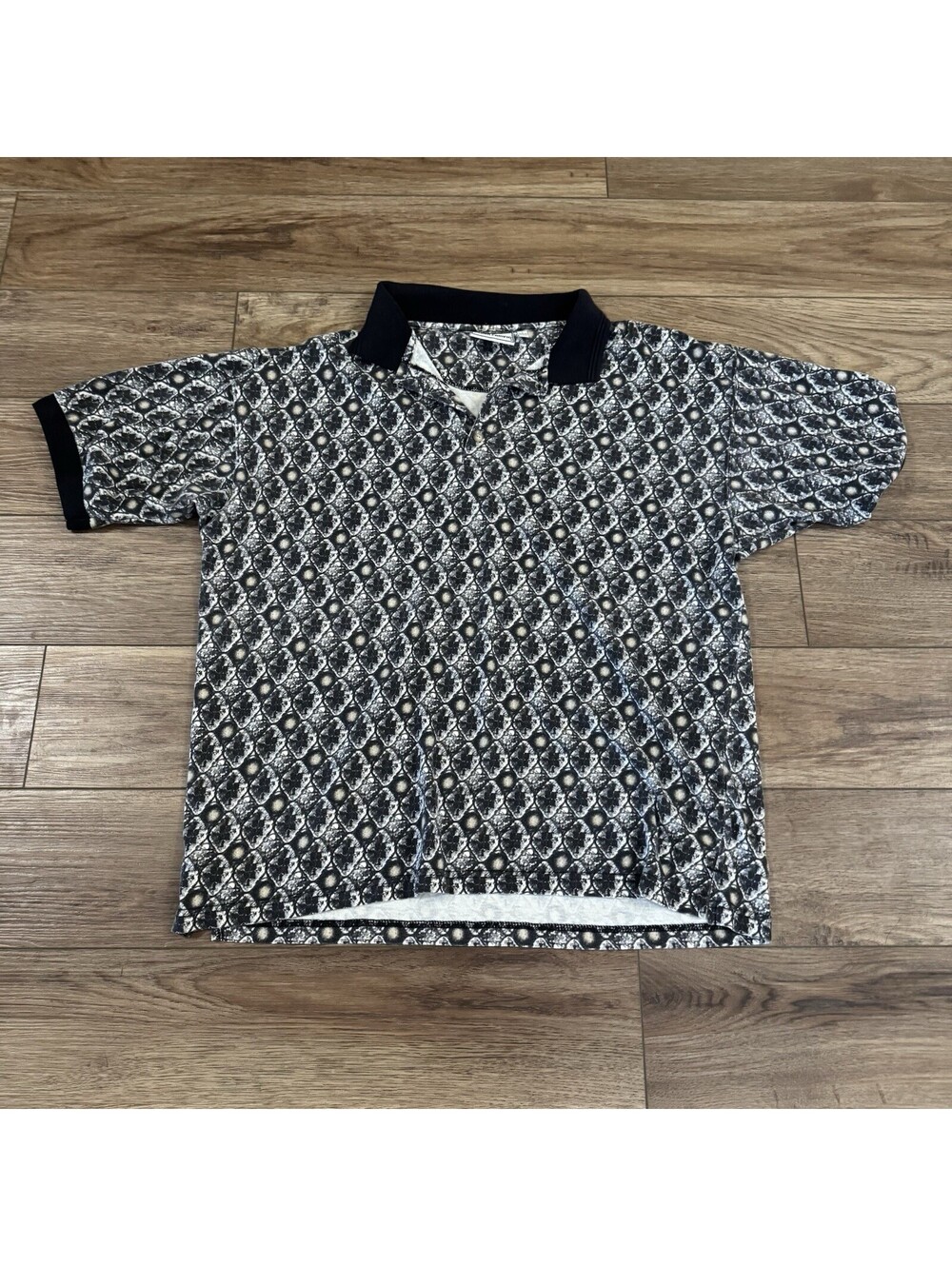 VTG 90s Sierra Pacific Diamond Geometric Polo Shirt Men's L